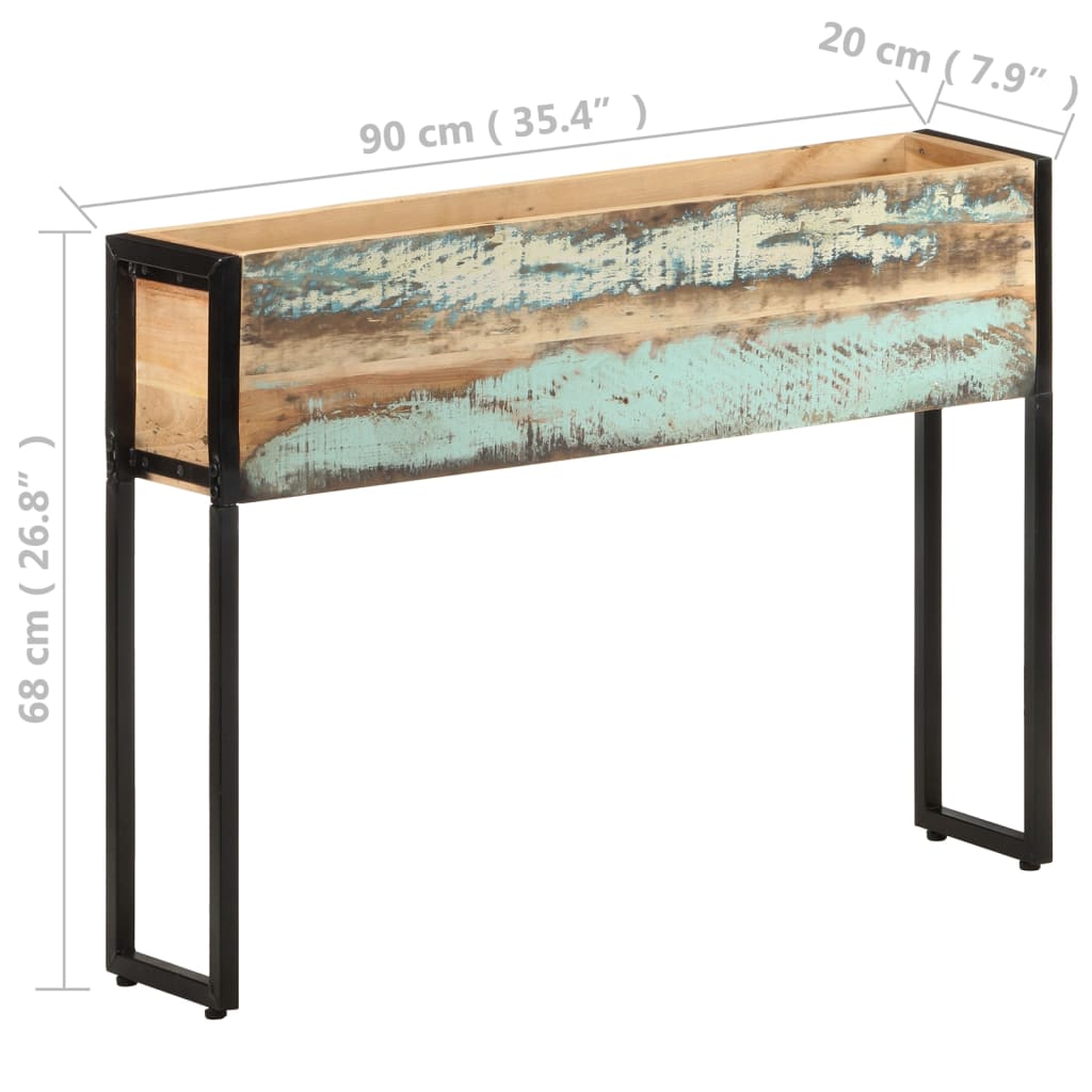 Cvetlično korito 90x20x68 cm trden predelan les - slika 5