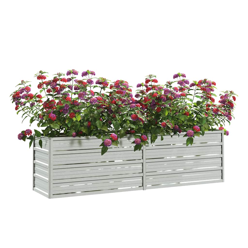 Visoka greda 160x40x45 cm pocinkano jeklo srebrna - slika 3