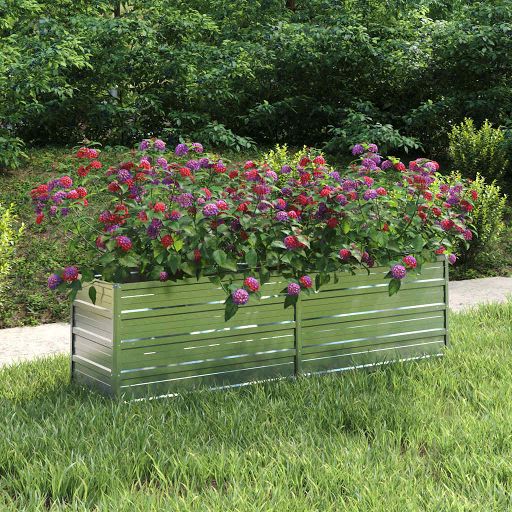 Visoka greda 160x40x45 cm pocinkano jeklo srebrna