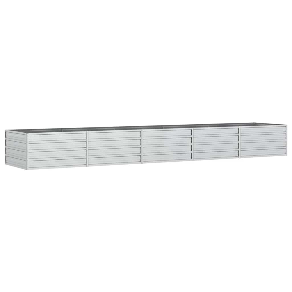 Visoka greda 400x80x45 cm pocinkano jeklo srebrna - slika 2