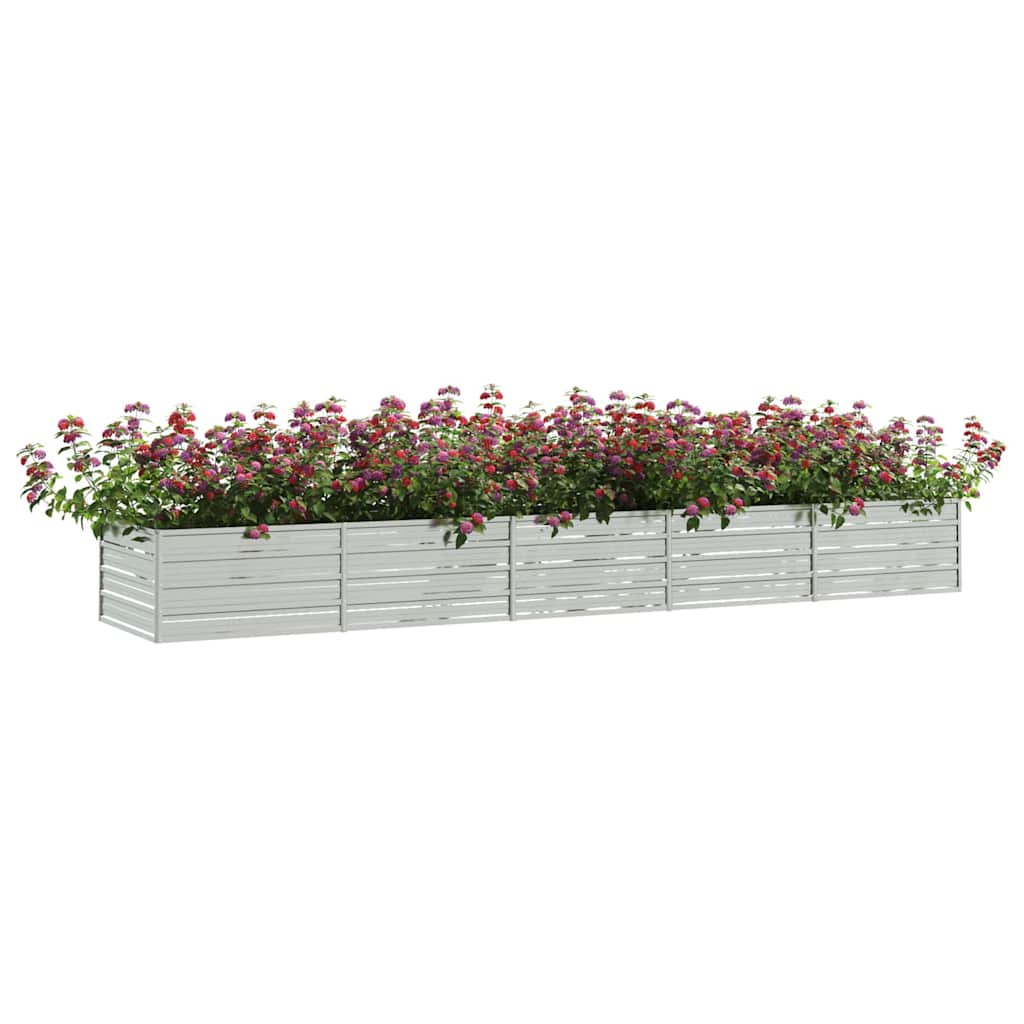 Visoka greda 400x80x45 cm pocinkano jeklo srebrna - slika 3