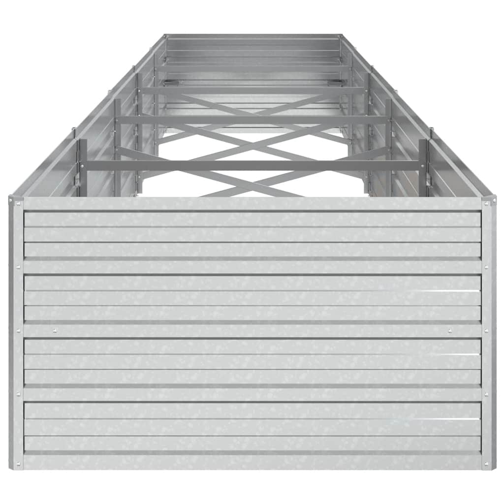 Visoka greda 400x80x45 cm pocinkano jeklo srebrna - slika 5