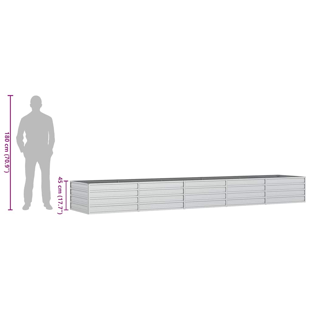 Visoka greda 400x80x45 cm pocinkano jeklo srebrna - slika 8