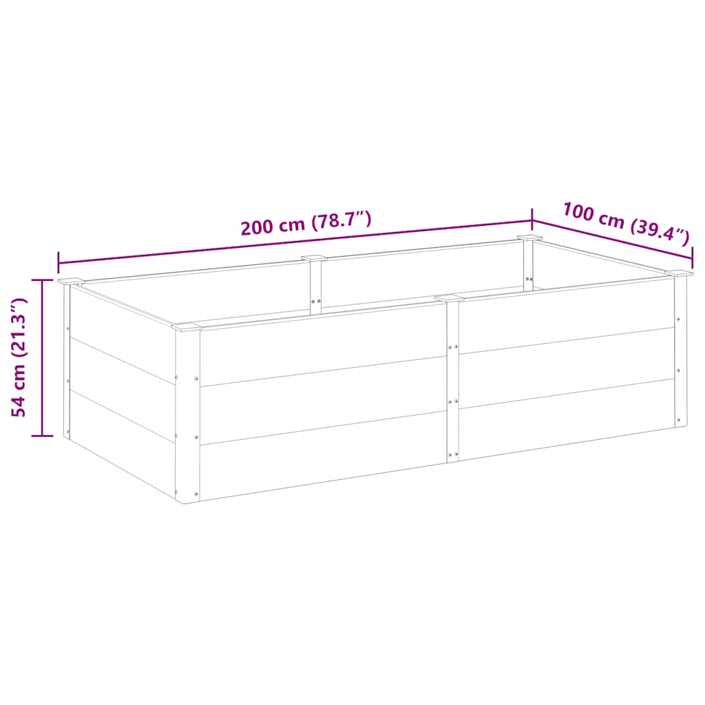 Visoka greda 200x100x54 cm WPC siva - slika 7