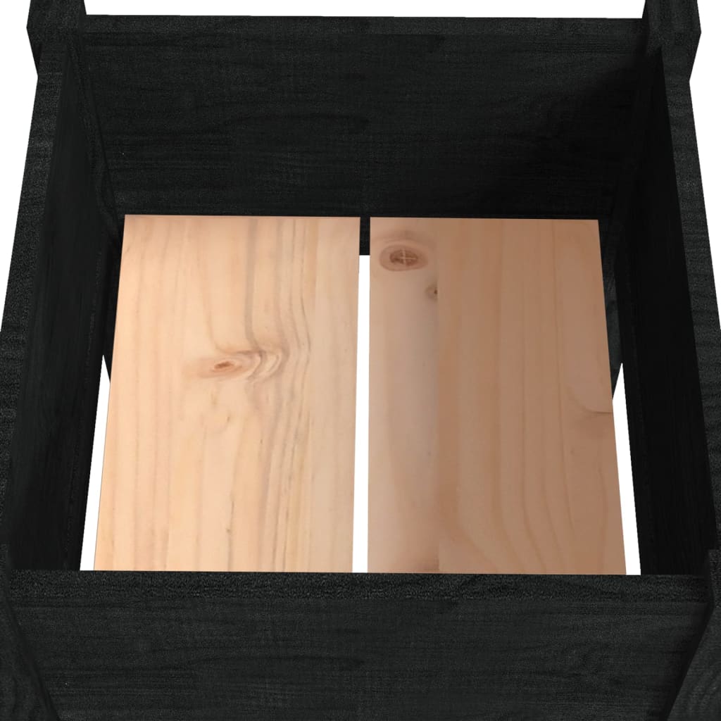 Vrtno cvetlično korito 2 kosa črno 40x40x70 cm trdna borovina - slika 6