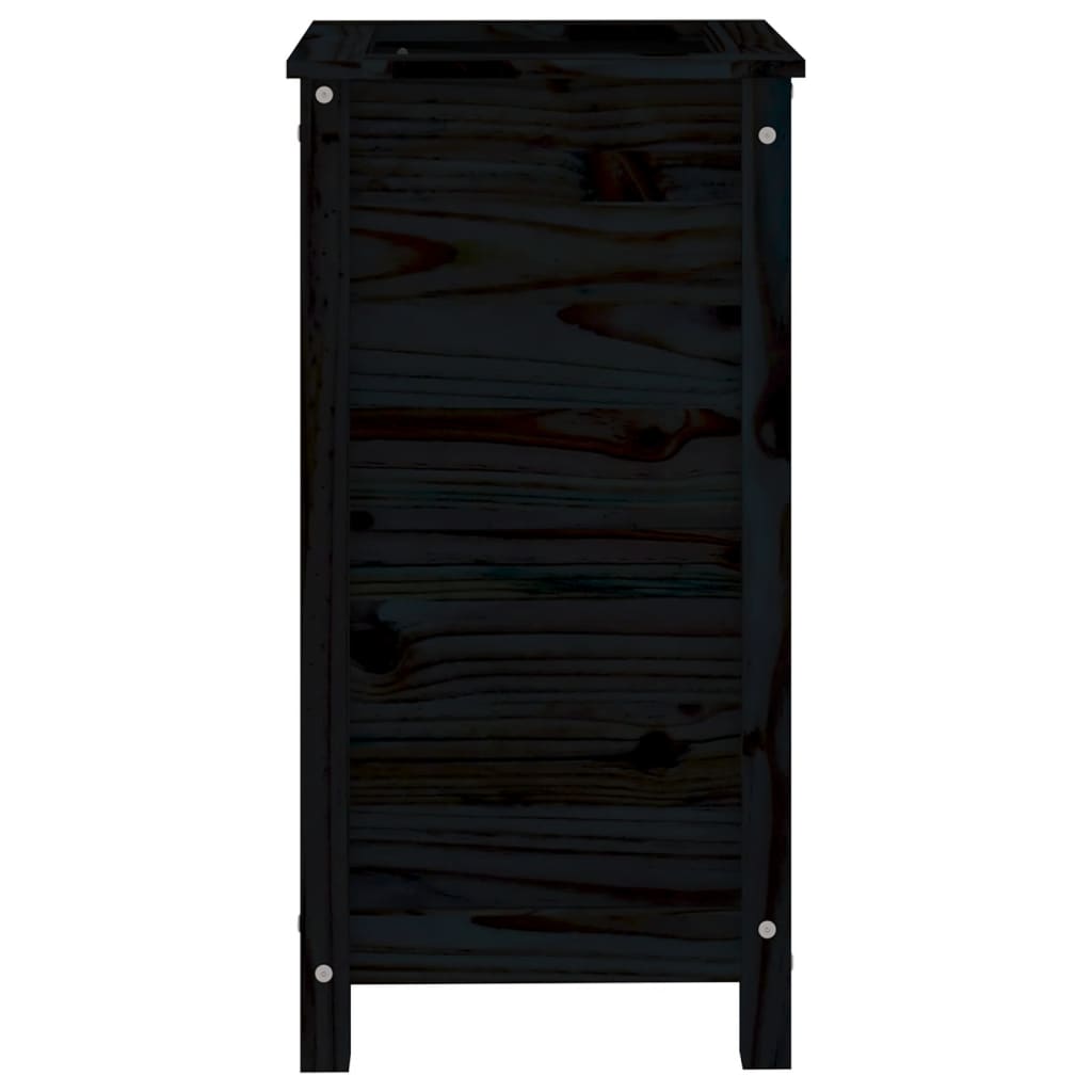 Vrtno cvetlično korito črno 40x40x78 cm trdna borovina - slika 4
