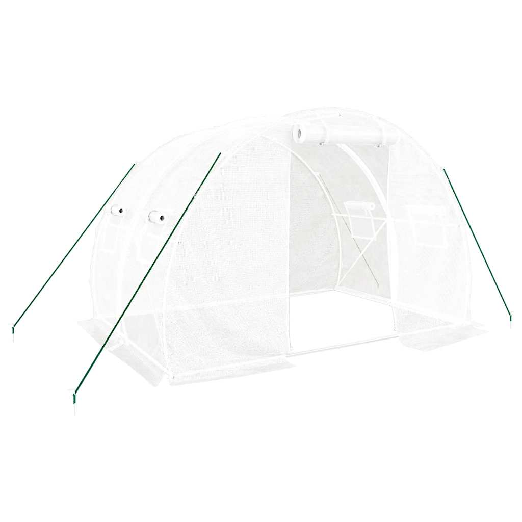 Rastlinjak z jeklenim okvirjem bel 6 m² 3x2x2 m - slika 2
