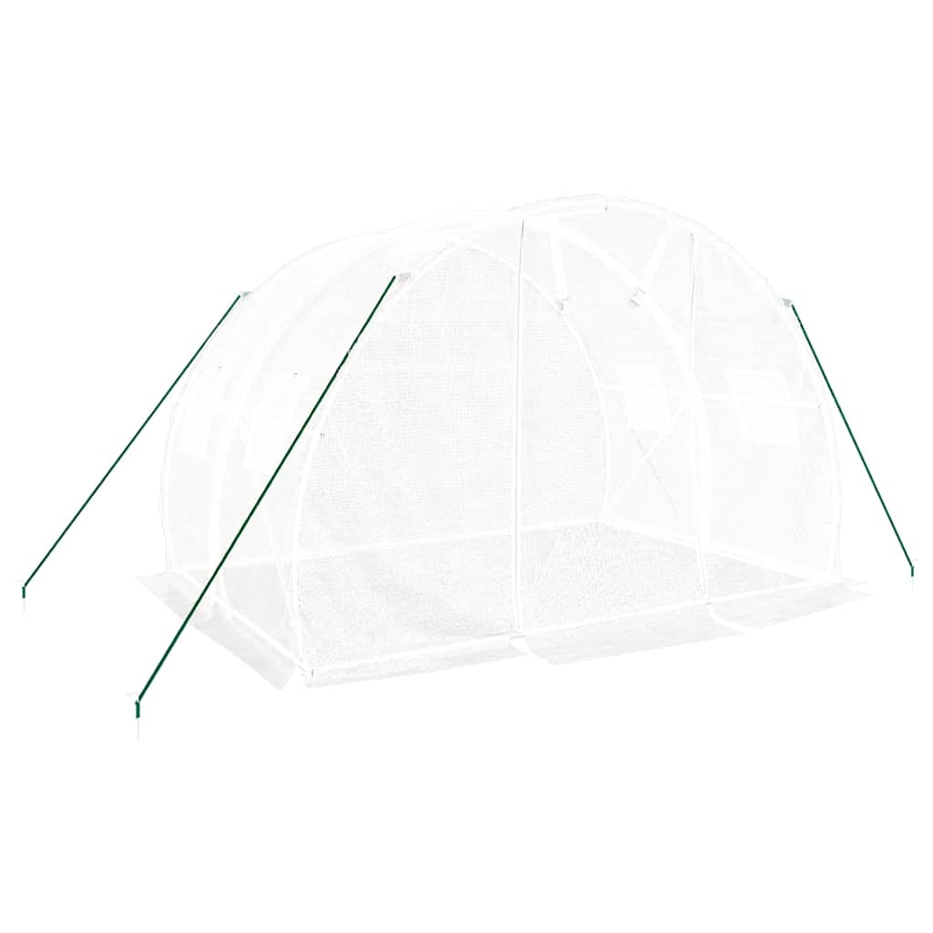 Rastlinjak z jeklenim okvirjem bel 6 m² 3x2x2 m - slika 3