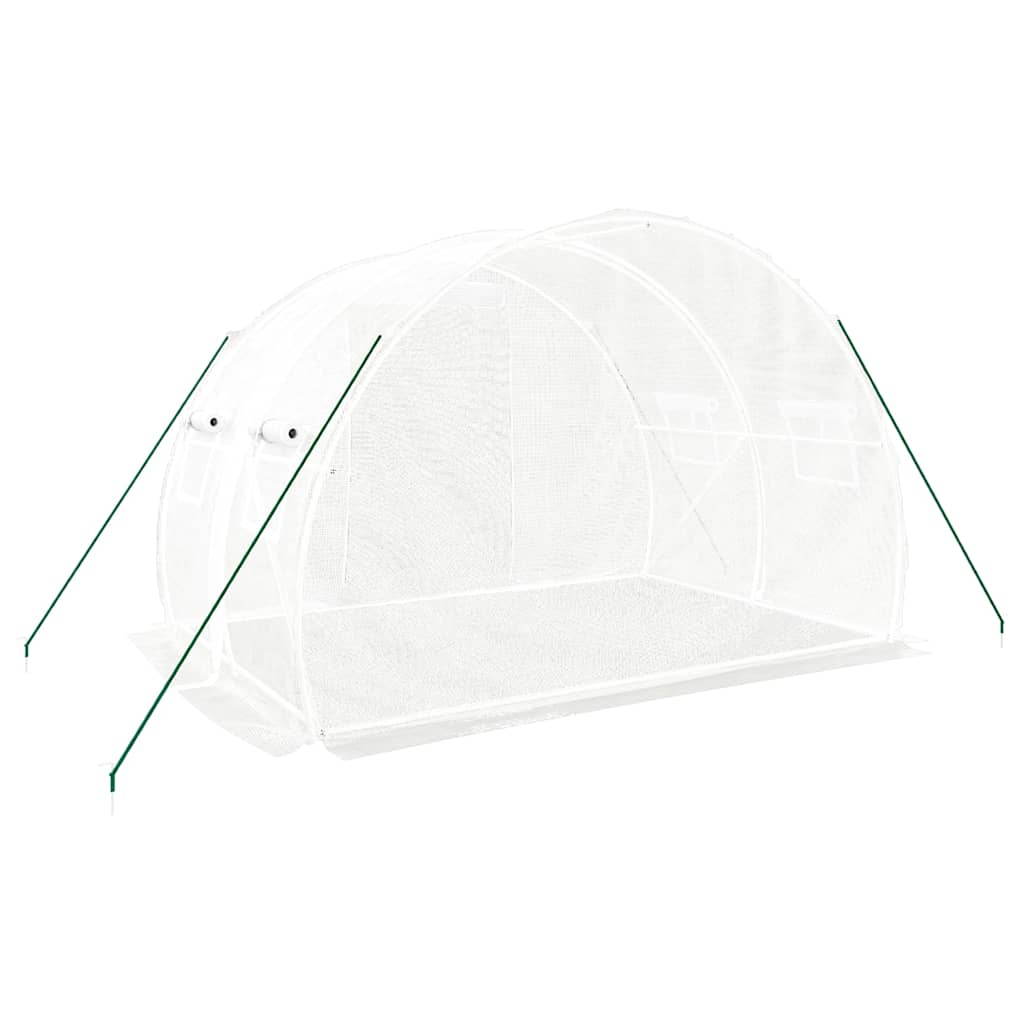 Rastlinjak z jeklenim okvirjem bel 6 m² 3x2x2 m - slika 6
