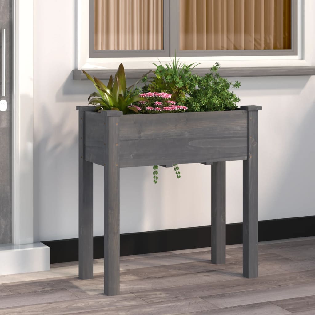Korito s podlogo sive barve 71x37x76 cm trden les jelke