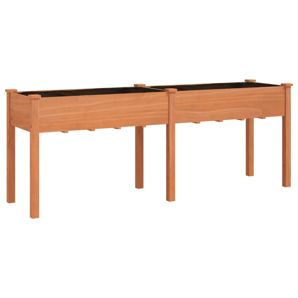 Korito s podlogo rjave barve 203x53x76 cm trden les jelke - slika 2