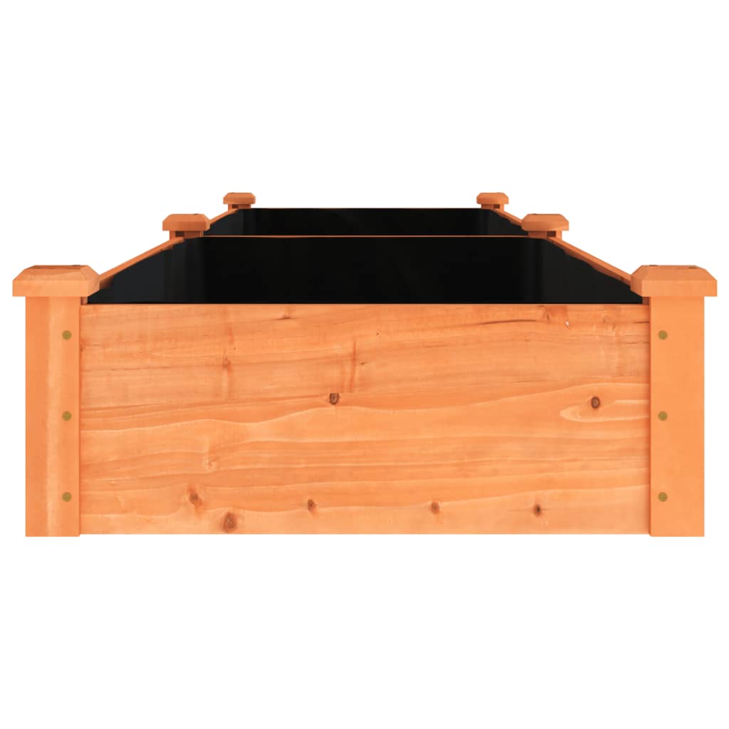Vrtna visoka greda s podlogo rjava 240x60x25 cm trden les jelke - slika 5