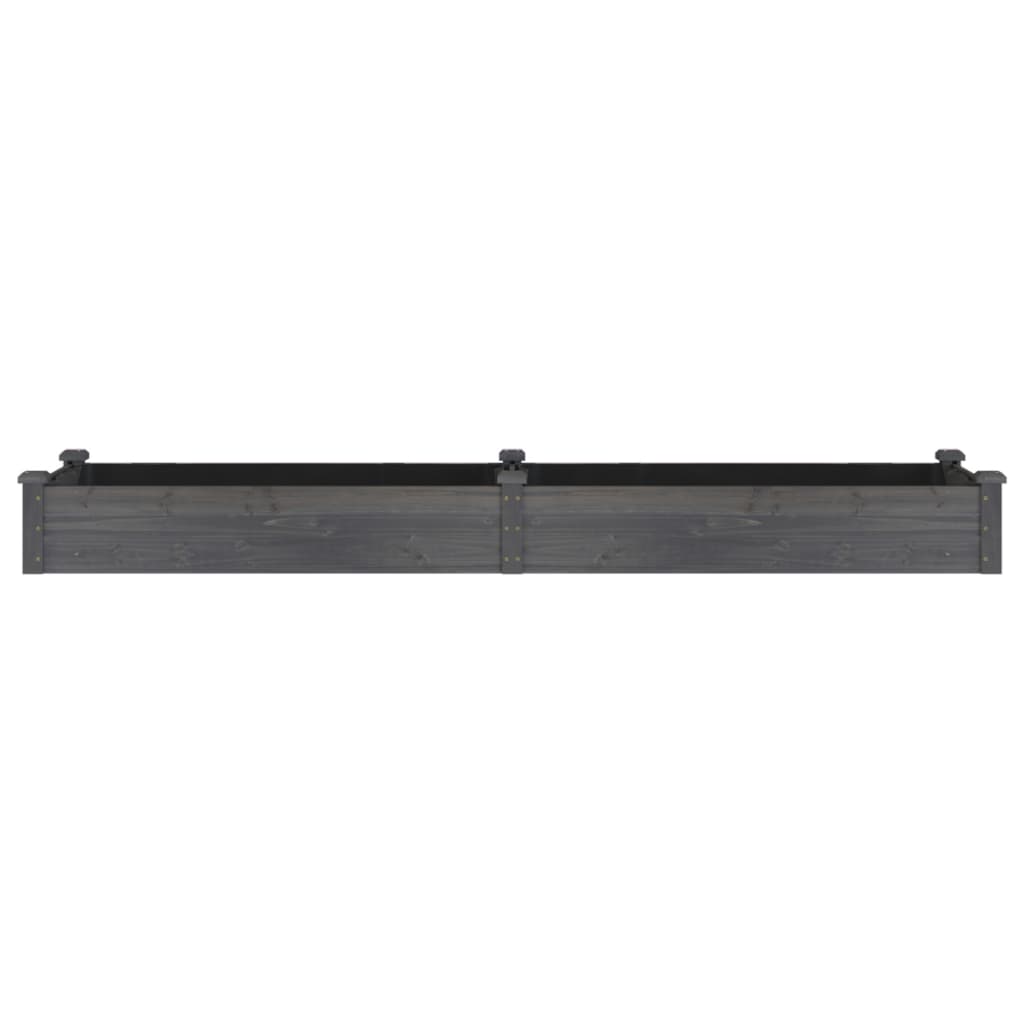 Vrtna visoka greda s podlogo siva 240x60x25 cm trden les jelke - slika 4