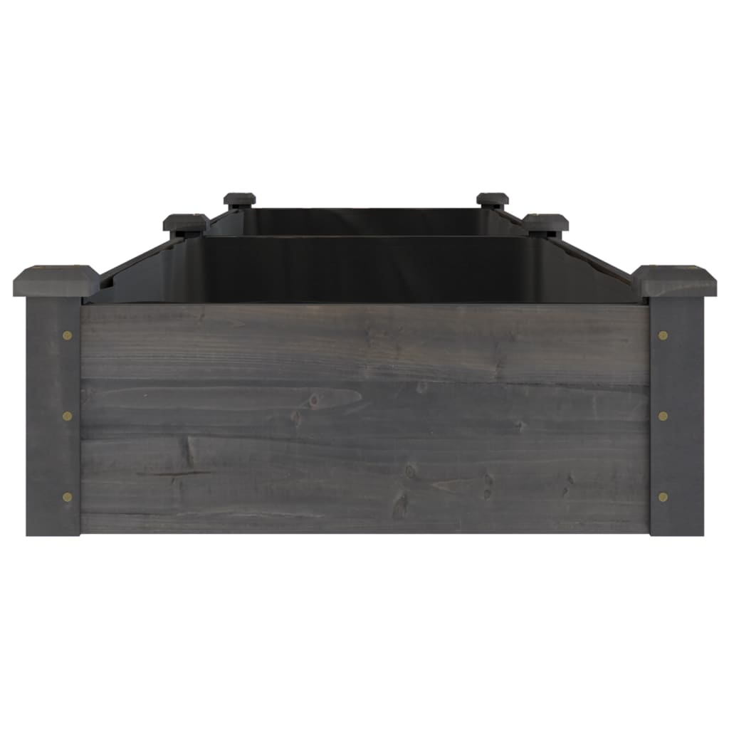 Vrtna visoka greda s podlogo siva 240x60x25 cm trden les jelke - slika 5