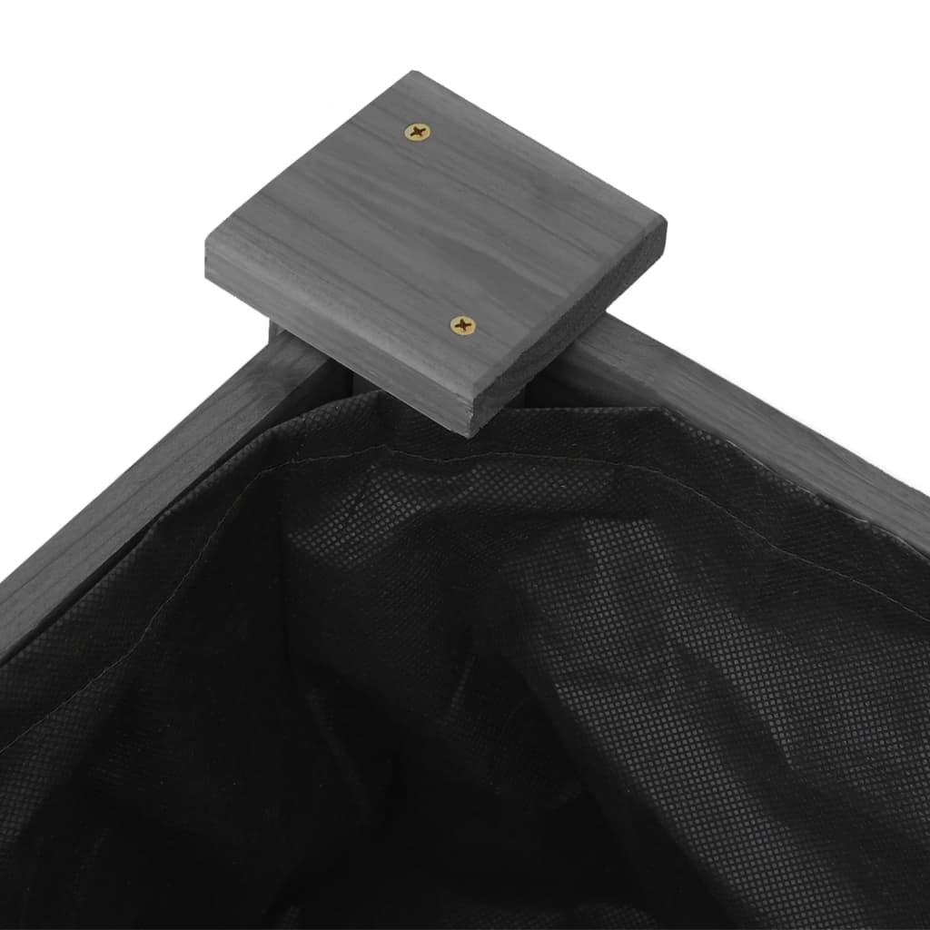 Vrtna visoka greda s podlogo siva 240x60x25 cm trden les jelke - slika 6