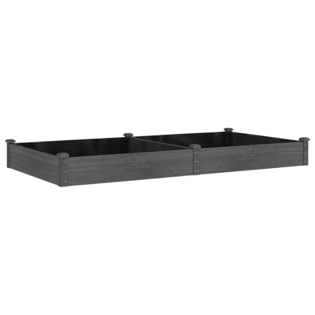 Vrtna visoka greda s podlogo siva 240x120x25 cm trden les jelke - slika 2