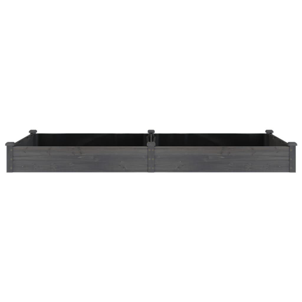Vrtna visoka greda s podlogo siva 240x120x25 cm trden les jelke - slika 4