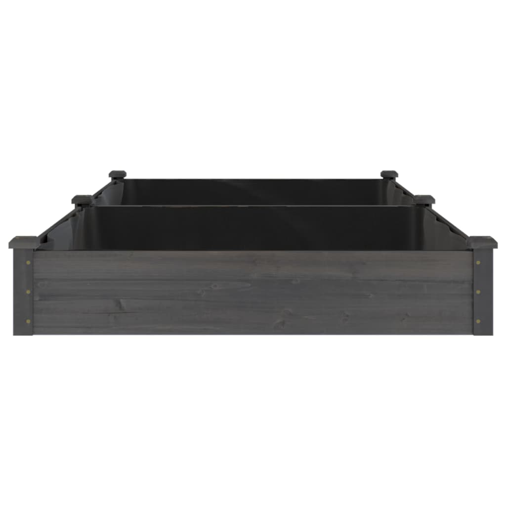 Vrtna visoka greda s podlogo siva 240x120x25 cm trden les jelke - slika 5