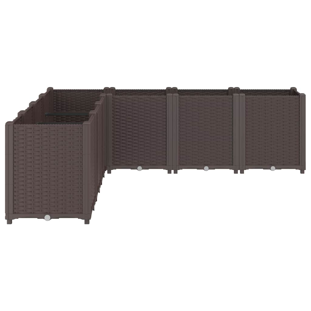 Vrtno cvetlično korito rjavo 160x160x53 cm PP - slika 4