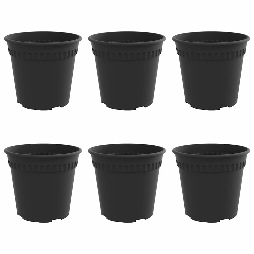 Okrogli cvetlični lonec 6 kos črna Ø 19 x 16 cm Plastika - slika 2