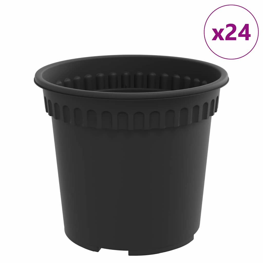 Okrogli cvetlični lonec 24 kos črna Ø 15 x 12 cm Plastika - slika 2