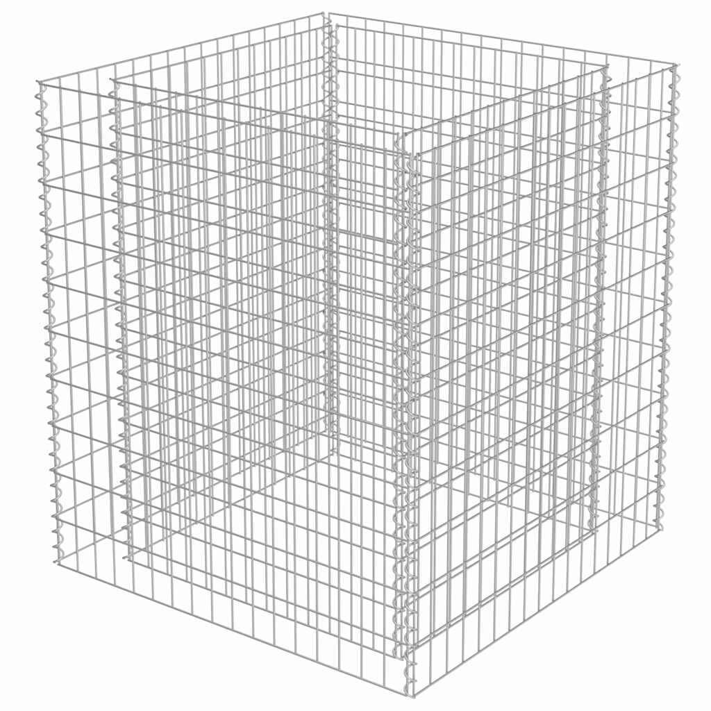 Gabionska visoka greda 90x90x100 cm | Pocinkano jeklo - slika 2