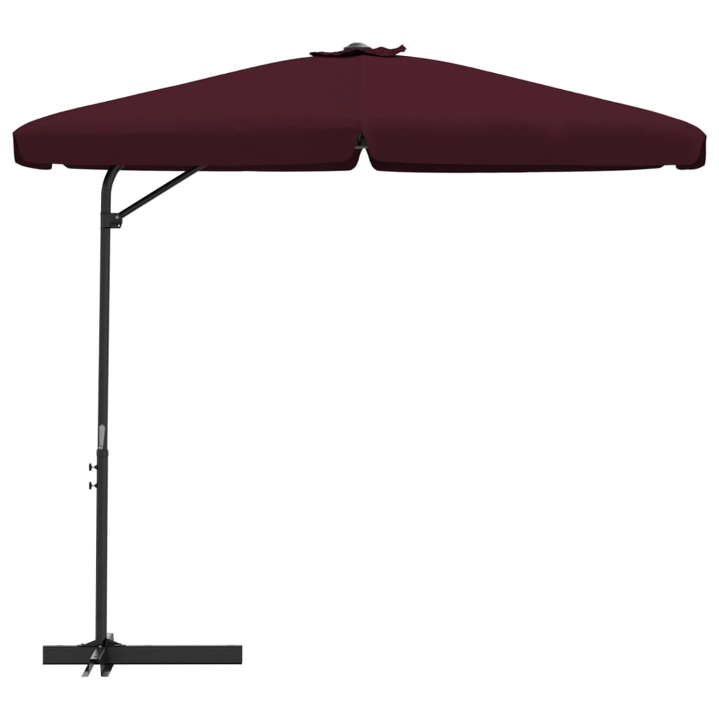 Zunanji senčnik z jeklenim drogom 300 cm bordo rdeč - slika 3