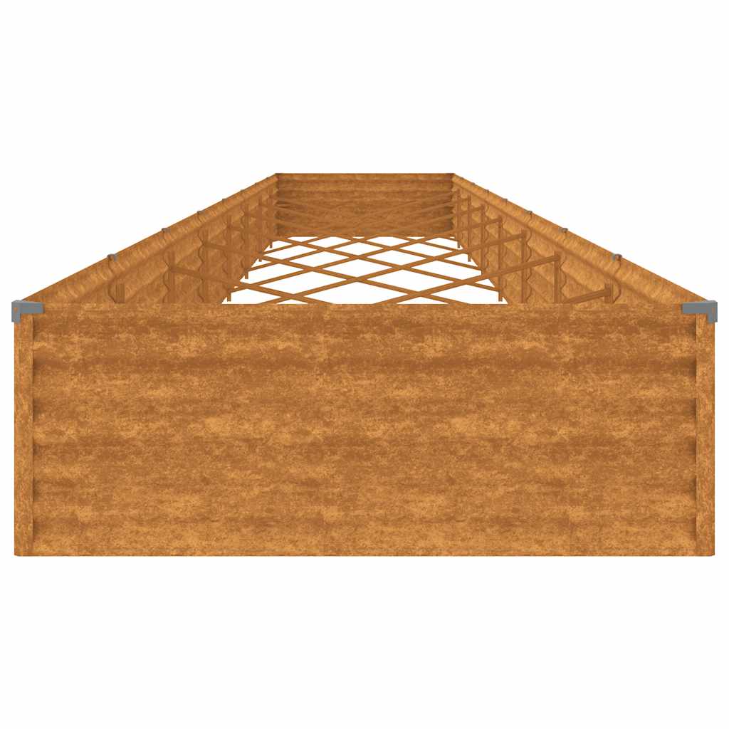Vrtna visoka greda 770x100x36 cm corten jeklo - slika 5