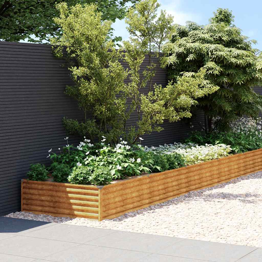 Vrtna visoka greda 770x100x36 cm corten jeklo