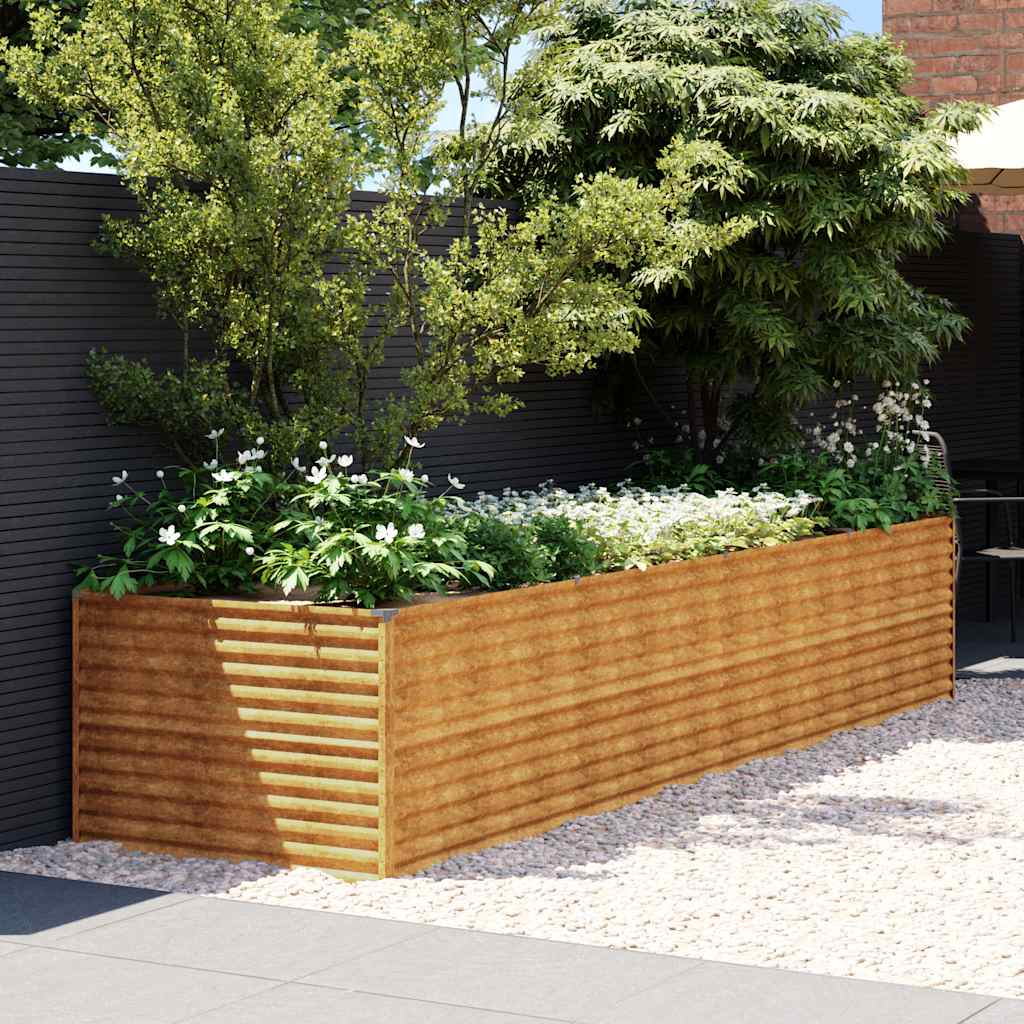 Vrtna visoka greda 386x100x69 cm corten jeklo