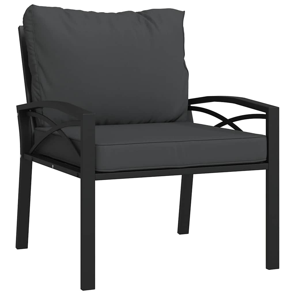 Vrtni stoli s sivimi blazinami 2 kosa 68x76x79 cm jeklo - slika 3