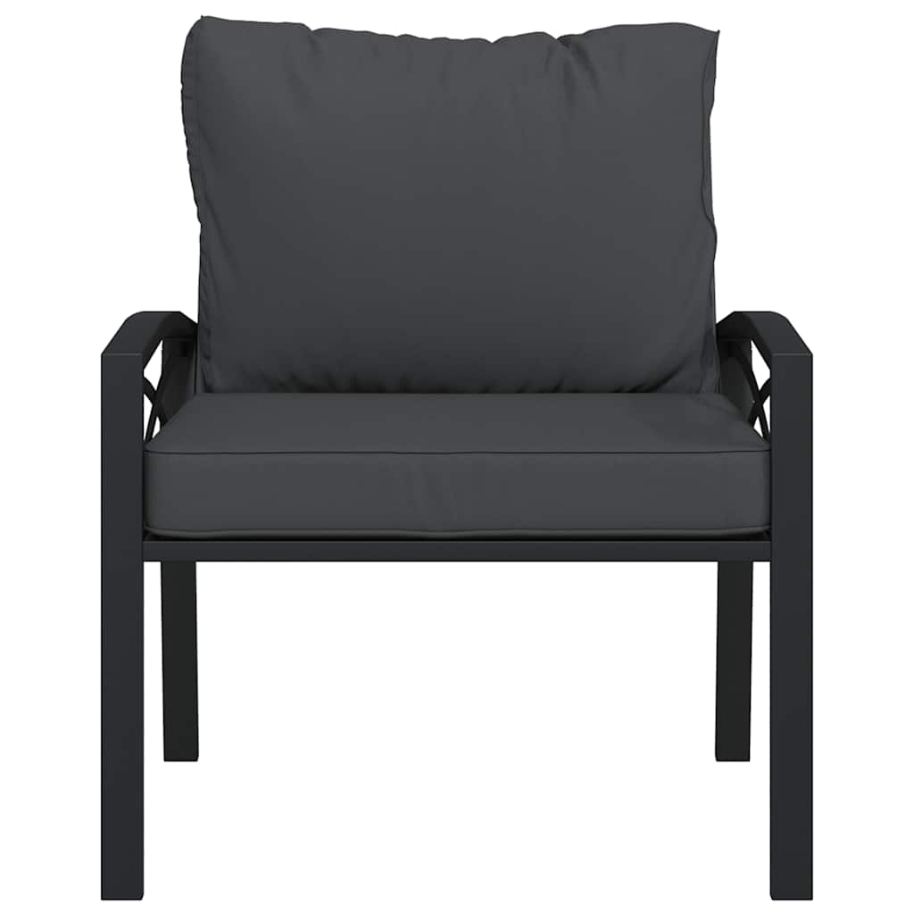 Vrtni stoli s sivimi blazinami 2 kosa 68x76x79 cm jeklo - slika 4