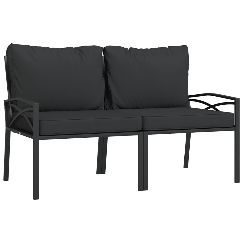 Vrtni stoli s sivimi blazinami 2 kosa 62x75x79 cm jeklo - slika 2