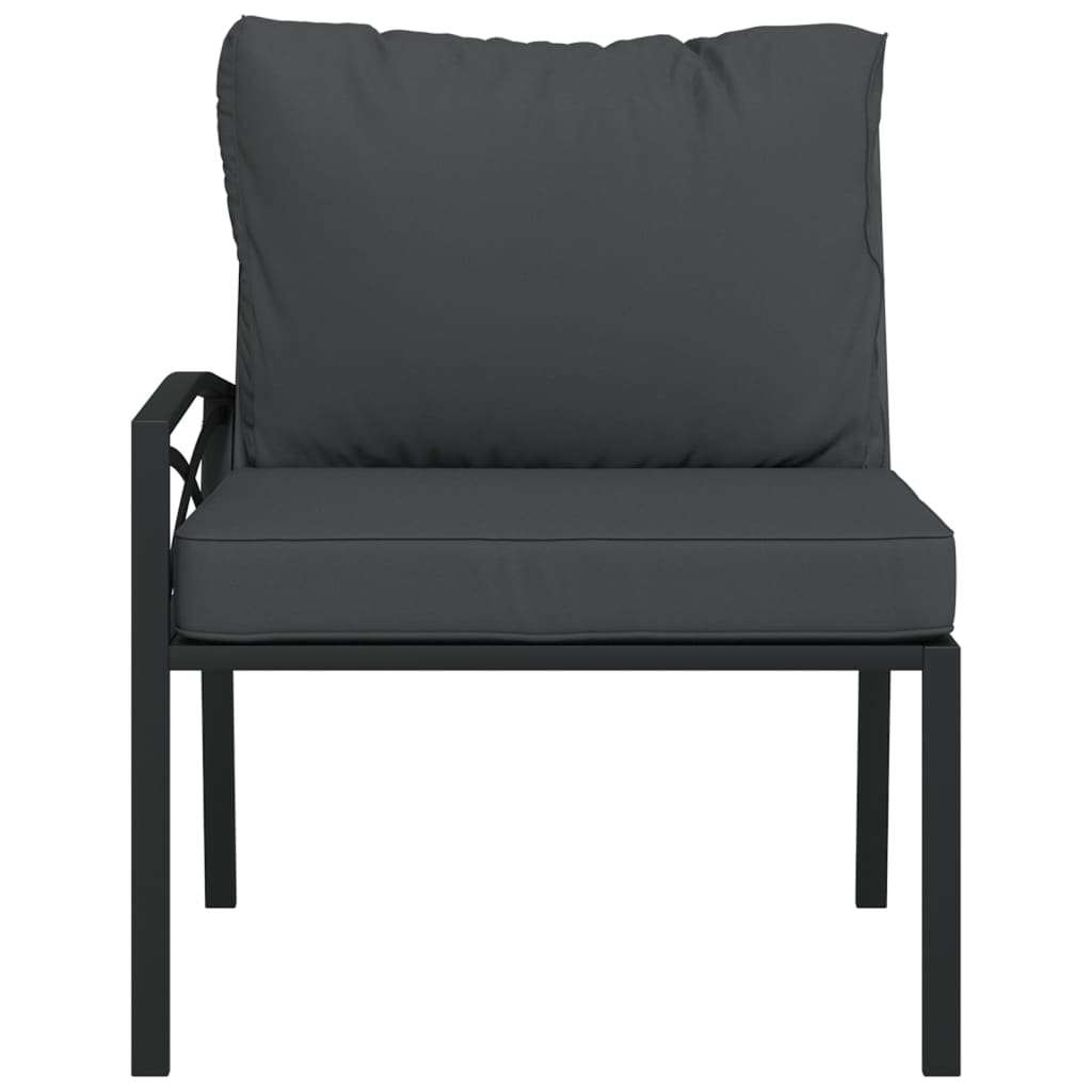 Vrtni stoli s sivimi blazinami 2 kosa 62x75x79 cm jeklo - slika 4