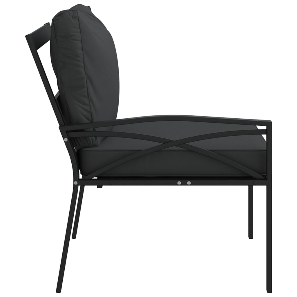 Vrtni stoli s sivimi blazinami 2 kosa 62x75x79 cm jeklo - slika 5