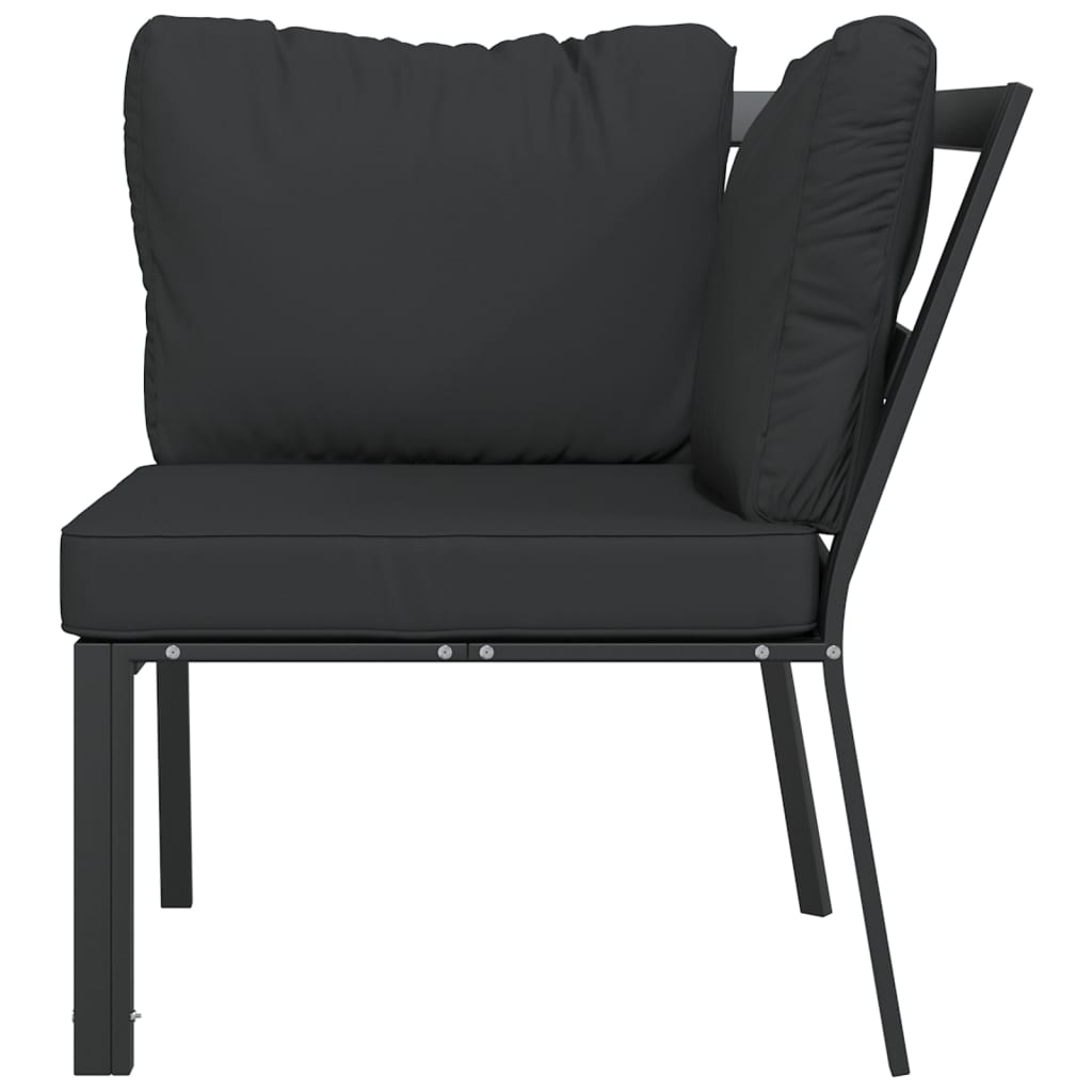 Vrtni stol s sivimi blazinami 76x76x79 cm jeklo - slika 3