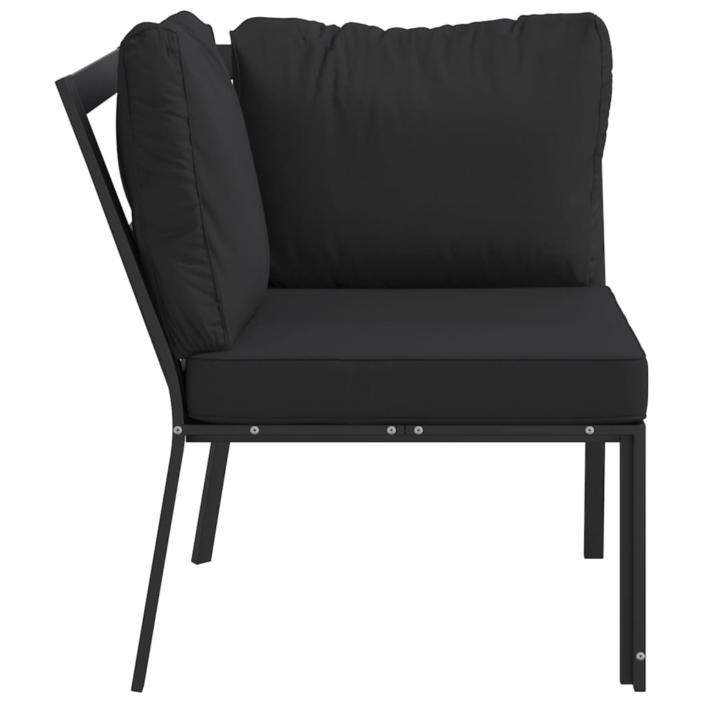 Vrtni stol s sivimi blazinami 76x76x79 cm jeklo - slika 4