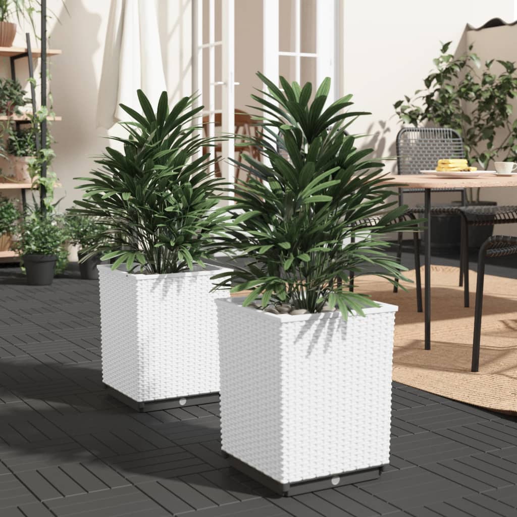 Visok lonec 2 kosa bel 30x30x37 cm polipropilen