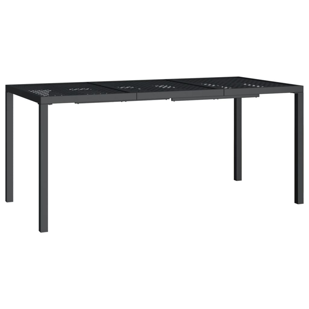 Vrtna miza antracitna 165x80x72 cm jeklo - slika 2