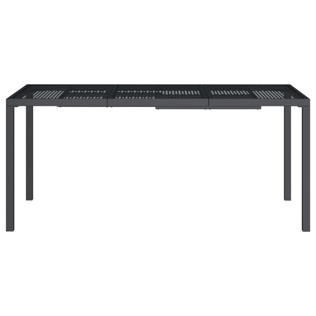 Vrtna miza antracitna 165x80x72 cm jeklo - slika 3