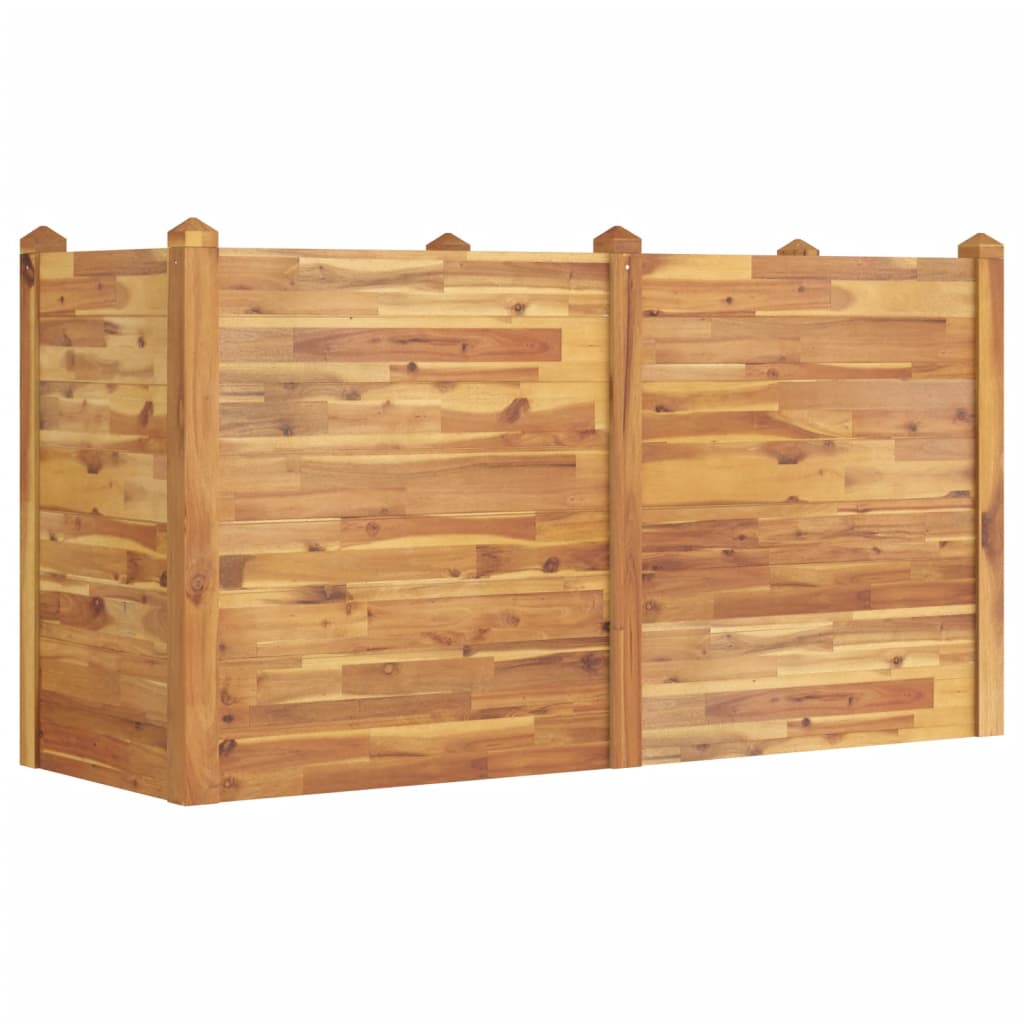 Vrtna visoka greda 160x60x84 cm trden akacijev les - slika 2