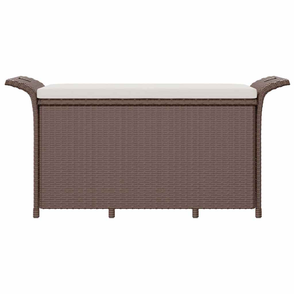 Vrtna klop z blazino rjava 116x46x57 cm poli ratan - slika 4
