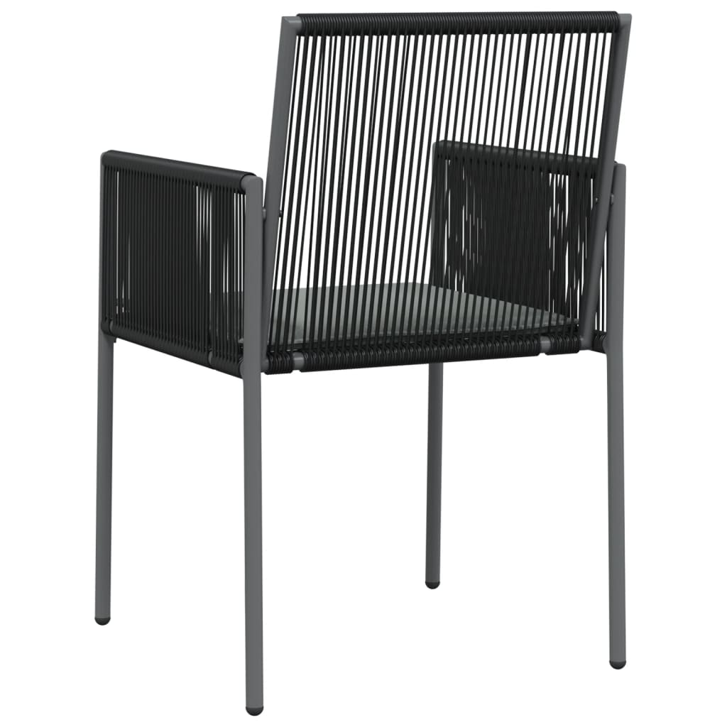 Vrtni stoli z blazinami 6 kosov črni 54x60,5x83,5 cm poliratan - slika 6
