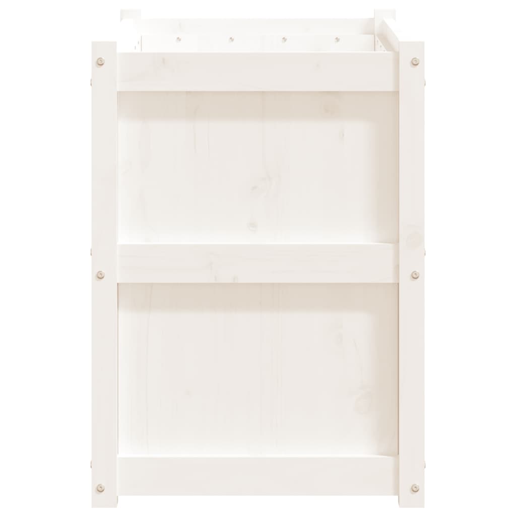 Vrtno cvetlično korito belo 90x50x70 cm trdna borovina - slika 6
