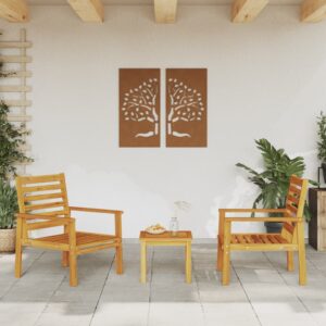 Vrtni stol 2 kosa 66,5x65x81 cm trden akacijev les