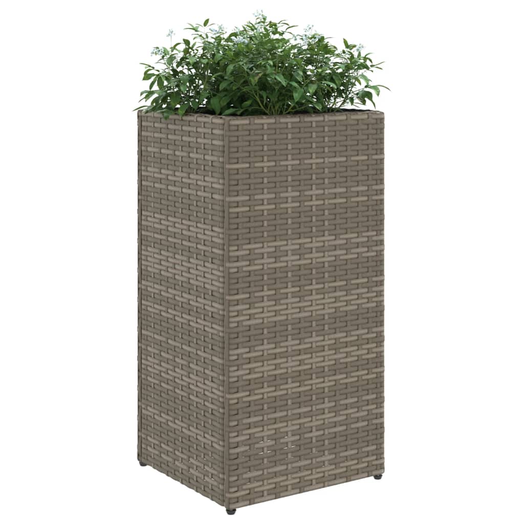 Vrtno korito siva 30x30x60 cm poli ratan - slika 4