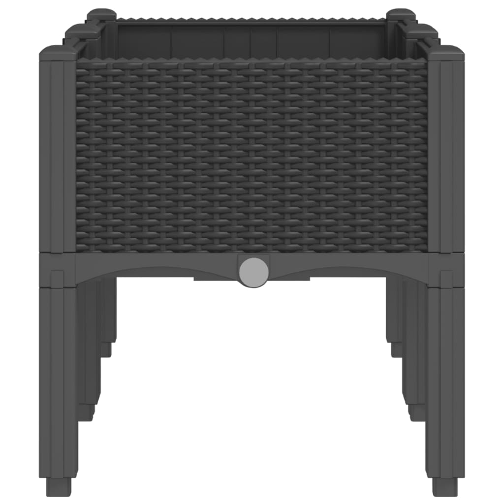 Cvetlično korito z nogami črno 80x40x42 cm PP - slika 4