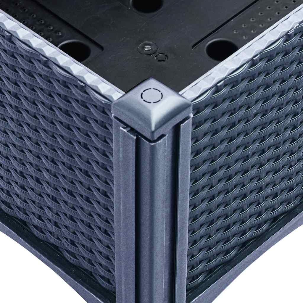 Cvetlično korito z nogami modro sivo 160x40x42 cm PP - slika 6