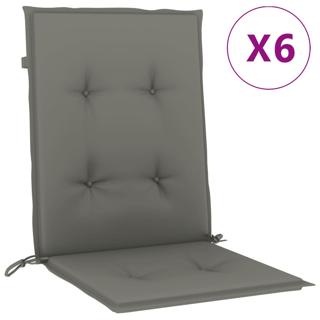 Blazina za stol 6 kosov melanž temno siva 100x50x4 cm blago - slika 2