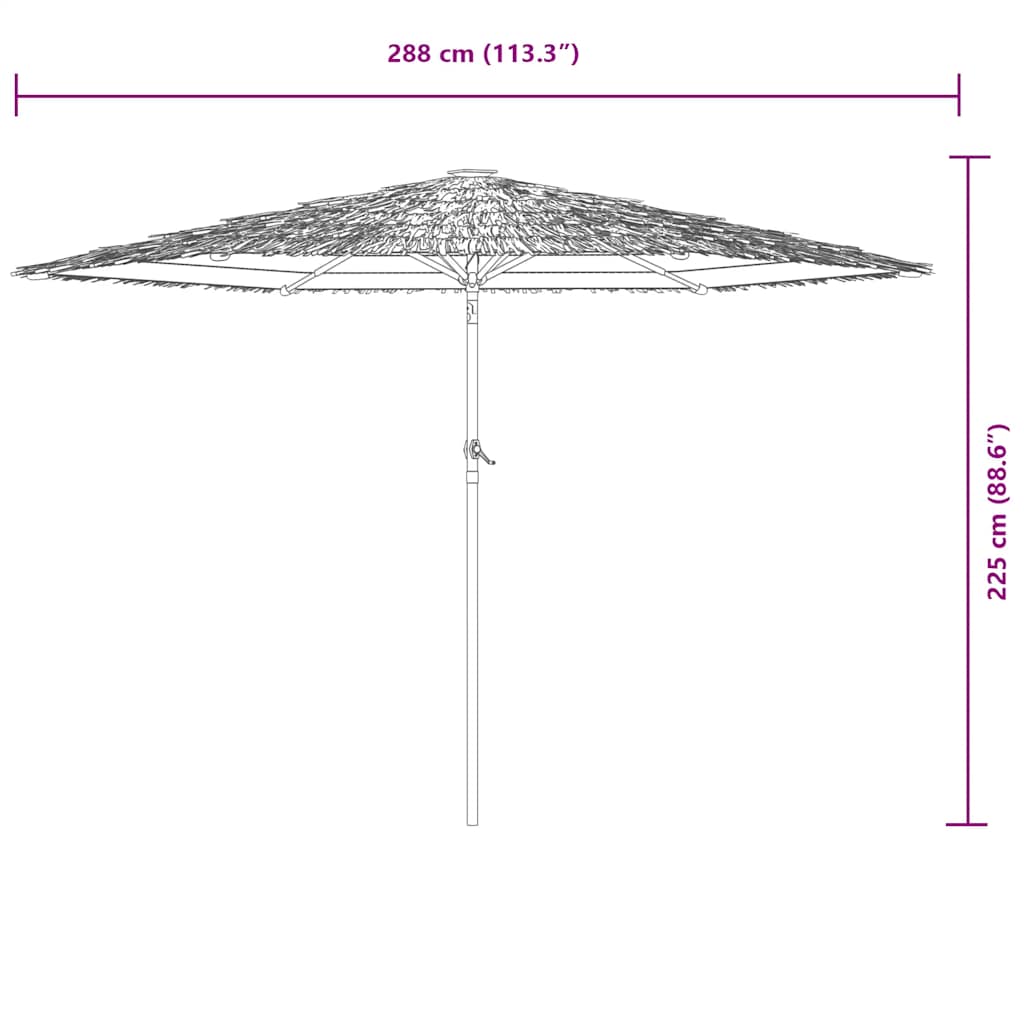 Senčnik z LED in z jeklenim drogom rjav 288x288x225 cm - slika 13
